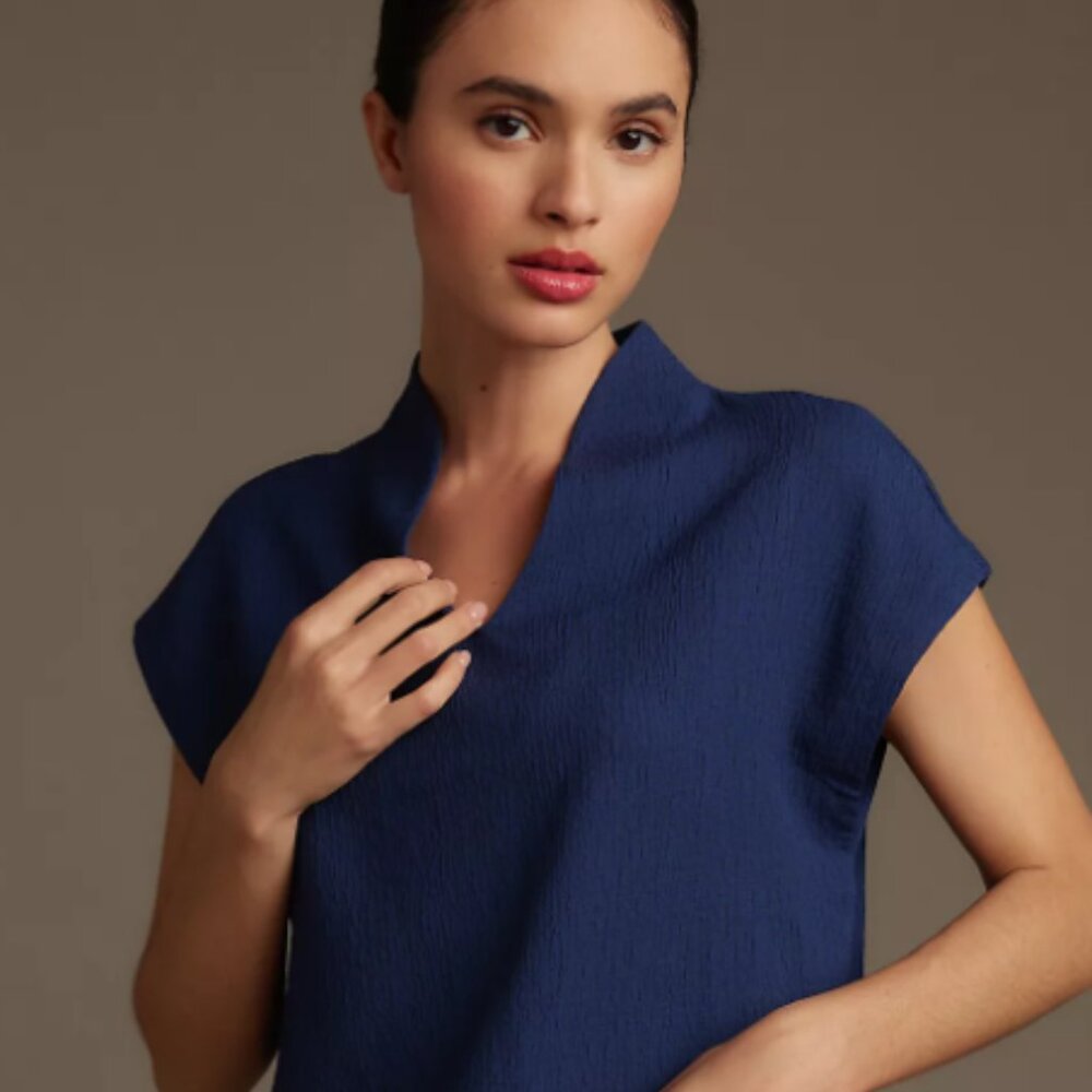 NWT Anthropologie Maeve blue Blouse/Top